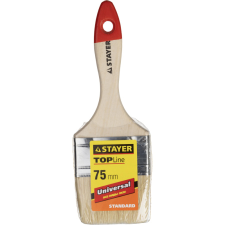 Кисть плоская 3"/75 мм, натур.щетина STAYER 0101-075