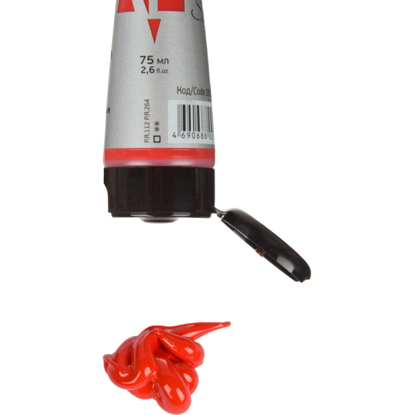 Краска акриловая Сонет туба 75 мл, Красная темная, 28109348