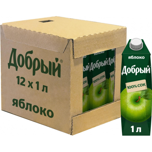 Сок Добрый яблочный 1 л