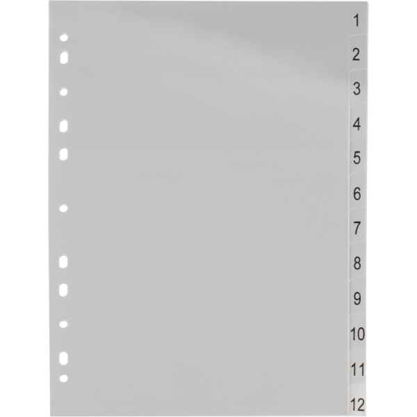 Разделитель листов 12л. цифровые пластик.Комус