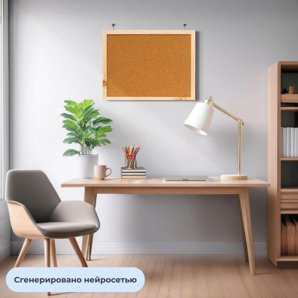 Доска пробковая 30х40 Элементари, деревян.рама