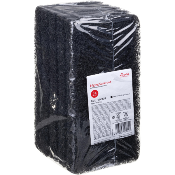 Губка Vileda Ручной Супер-пад 20мм 26х12 черный 114909 5шт/уп