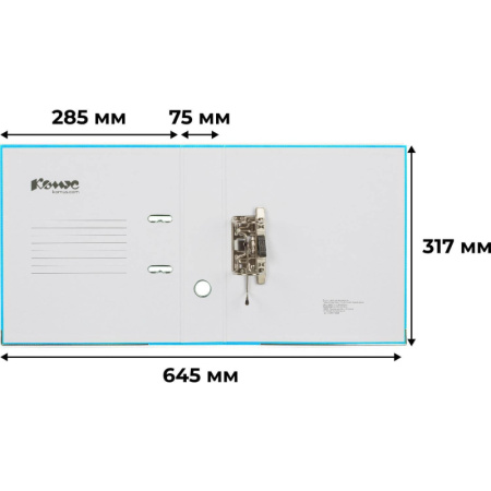Папка-регистратор Комус Экономи 75мм бирюзовый тиффани,ПБП1,карм.кор,мет.уг
