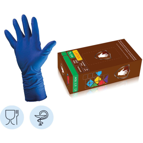 Перчатки латекс., н/с, н/о, S&C High Risk TL210/ DL210 (S)25пар/уп,ПС
