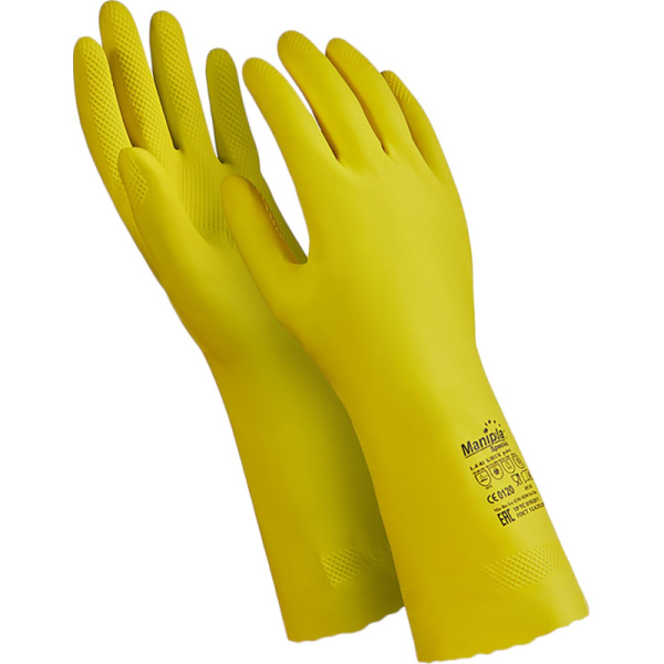 Перчатки защитные латекс Manipula БЛЕСК (L-F-01/CG-941) р.8-8,5 (М),ПС