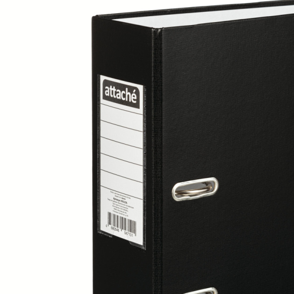 Папка-регистратор 80 мм Attache , черный Экономи,ПБП1,карм.кор