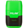 Ластик-точилка Milan TOUCH DUO+2смен.ласт син.кауч лезв.точ из углер стали