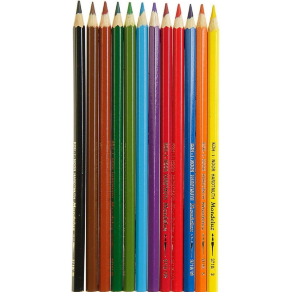 Карандаши акварельные KOH-I-NOOR MONDELUZ 12 цветов, шестигр, 3716/12