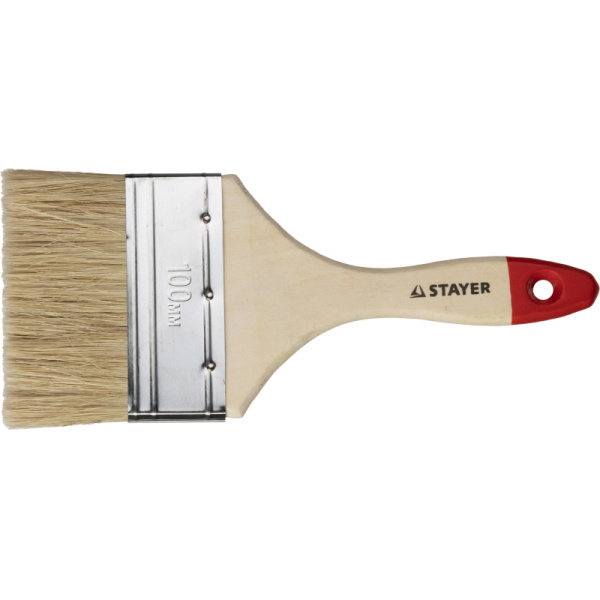 Кисть плоская 4"/100 мм, натур.щетина STAYER 0101-100
