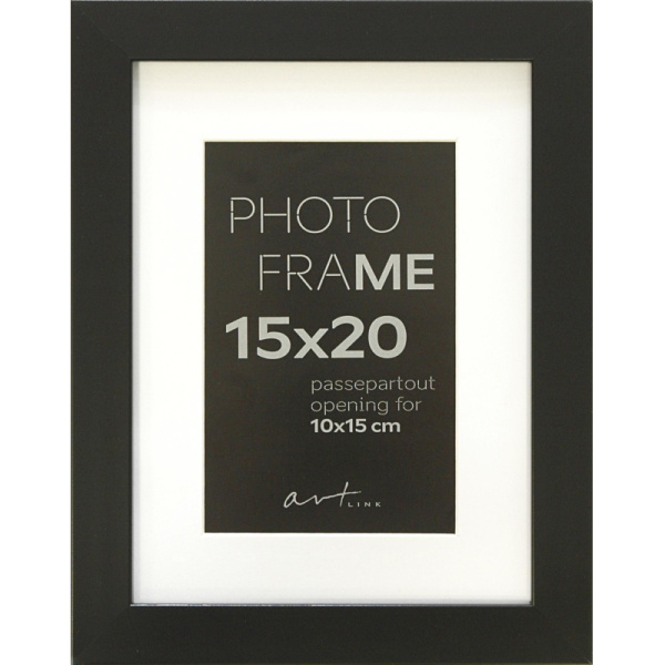 Рамка пластиковая с паспарту Gloria Black 15x20 37