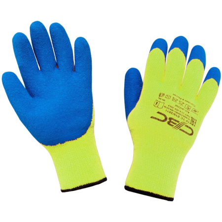 Перчатки защитные зимние акриловые с латекс.текстуриров.покрытие арт.ac32wl