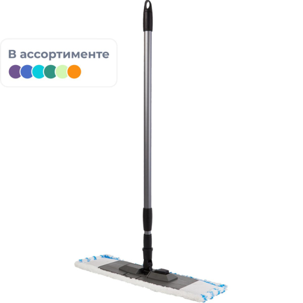 Швабра флаунд пласт 40х11 в сборе с насадк Soft микроф, телескоп.чер SV5102