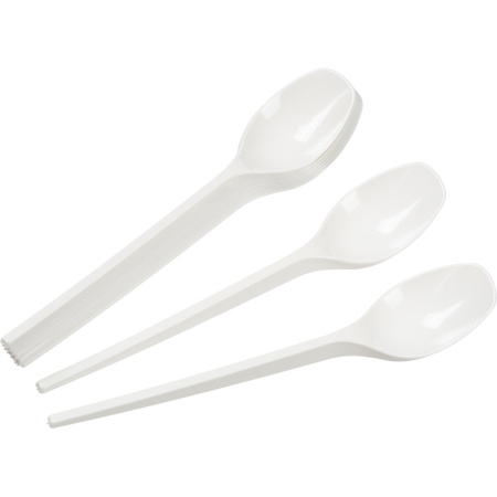 Ложка одноразовая чайная  125мм, белая, КОМУС ПС 100 шт/уп