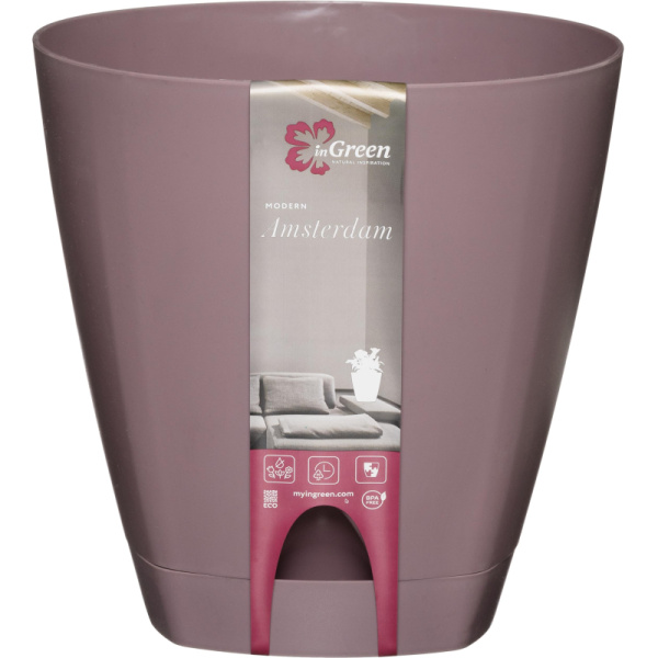 Горшок для цветов  AMSTERDAM D 250mm/8l  Морозная слива ING6202МС