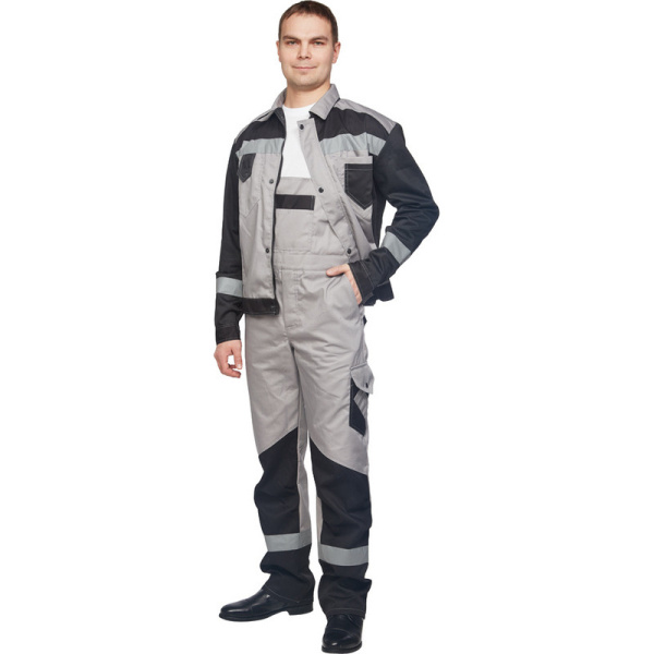 Костюм рабочий летний муж  л21-КПК сер/черн (р.56-58) 182-188 (мод.КОС212)