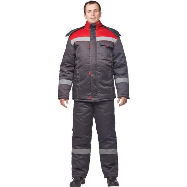 Костюм рабочий зимний муж з31-КПК сер/красн (р.64-66) 182-188 (Арсенал-СП)