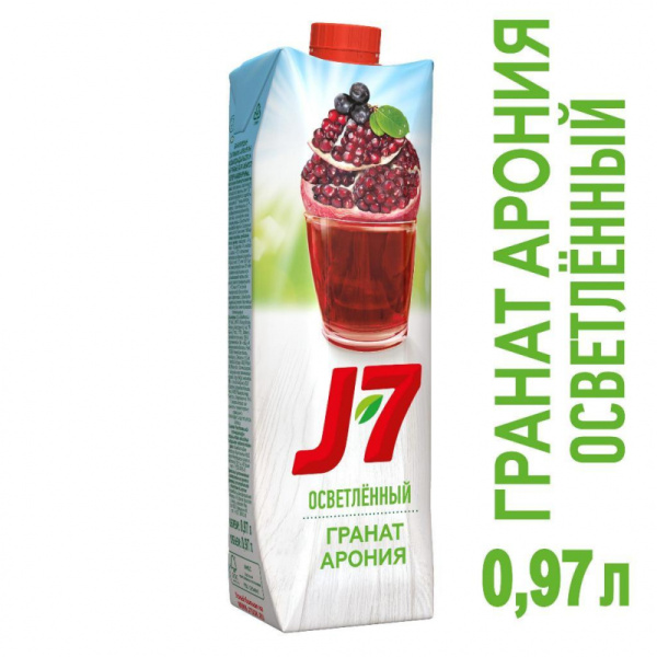 Нектар J-7 Гранат,Черноплодная рябина осветленный, 0.97л