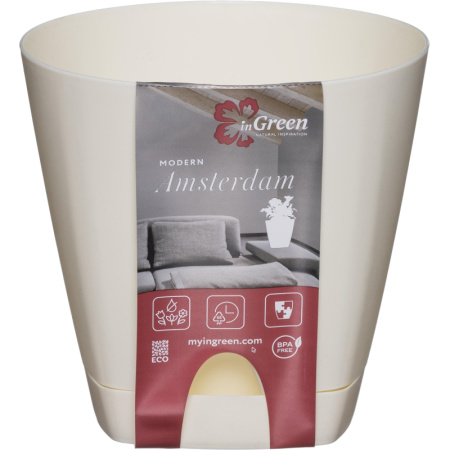 Горшок для цветов AMSTERDAM D 140,  1,35 л Сливочный ING6199СЛ