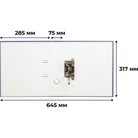Папка-регистратор AttacheEconomy без мет.уголка_бюджет 75мм ч/б,син,бум/бум