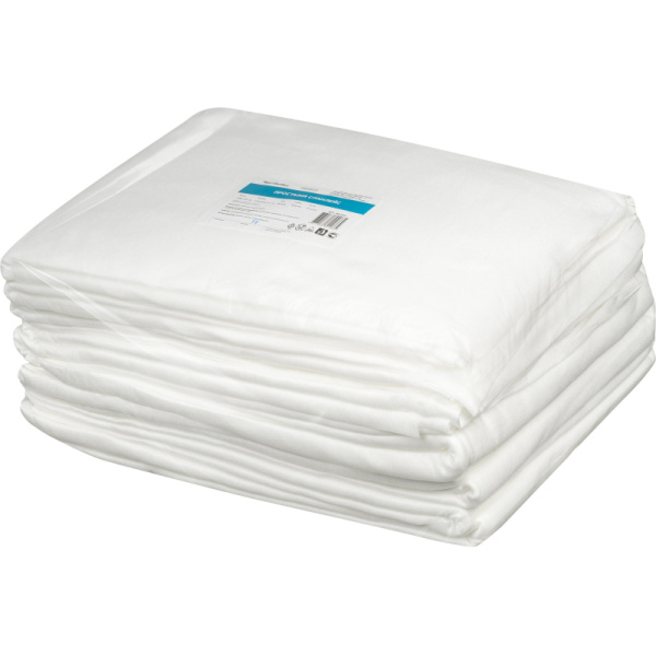 Простыня 200x140, спанлейс, пл.50, белый, 10шт/уп, штучно, 00-023