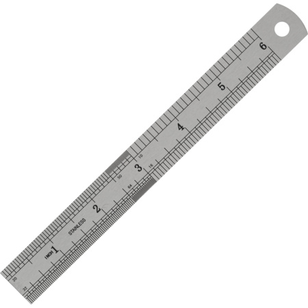 Линейка металлическая 15 см Attache
