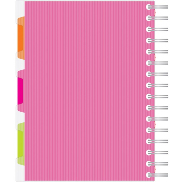 Бизнес-тетрадь 140л,кл,А5,SPIRAL BOOK Розовый,евроспир,обл.пласт,разд.84111