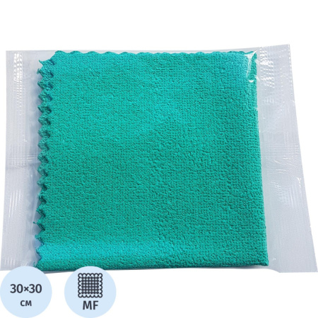 Салфетки хозяйственные микрофибра с ППУ покрытием 30х30см зелёная