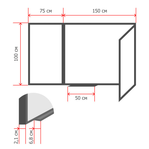 Доска магнитно-маркерная 100х300 2-створ. лак Россия