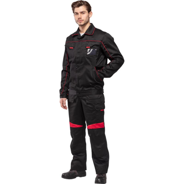 Костюм рабочий летний муж. л29-КПК черн/красн (р.44-46) 170-176