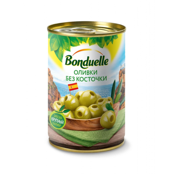 Оливки Консервация Бондюэль без косточки, 300г