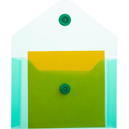 Папка-конверт на кнопке А7 105x74мм 180 мкм  ассорти,Attache  20шт.уп