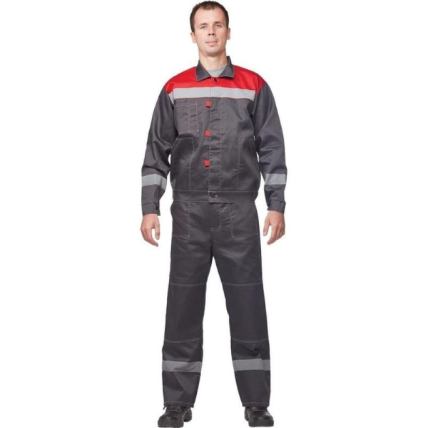 Костюм рабочий летний муж. Л20-КБР сер/красн (р.52-54) 170-176 (Арсенал-СП)