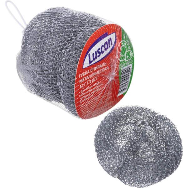 Губки спираль Luscan металлические 12г 3 шт/уп