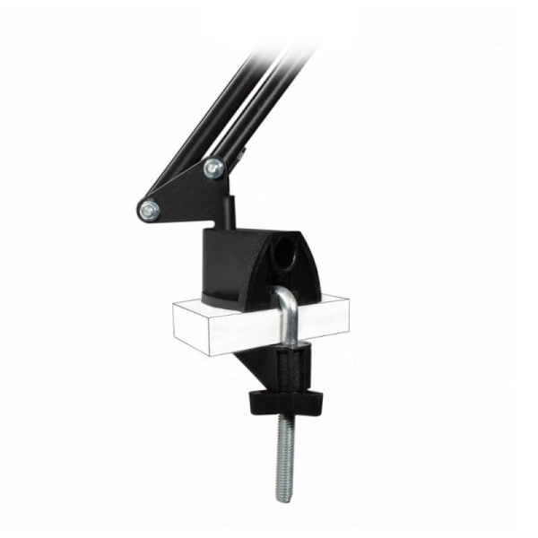 Светильник Трансвит Дельта на струбцине 2G7 11W с АПП МПС черный