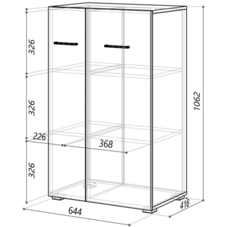 Шкаф IN Homeoffice закрытый 644x416x1062 Белый