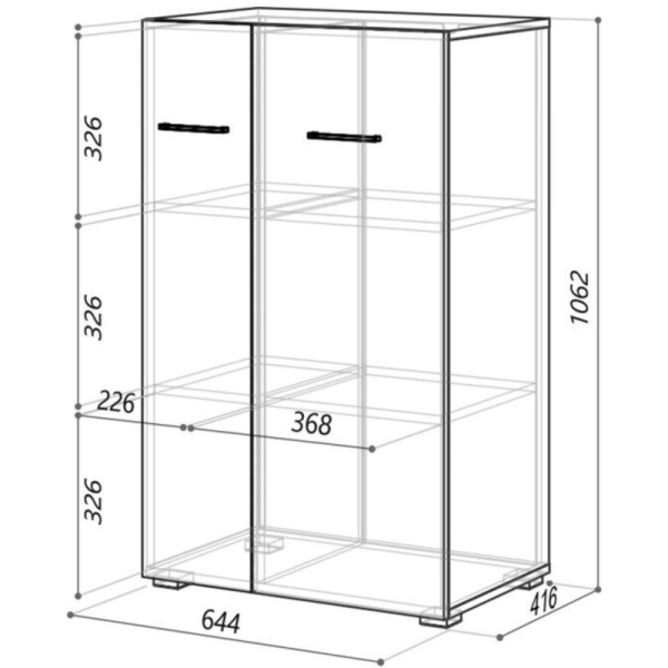 Шкаф IN Homeoffice закрытый 644x416x1062 Белый