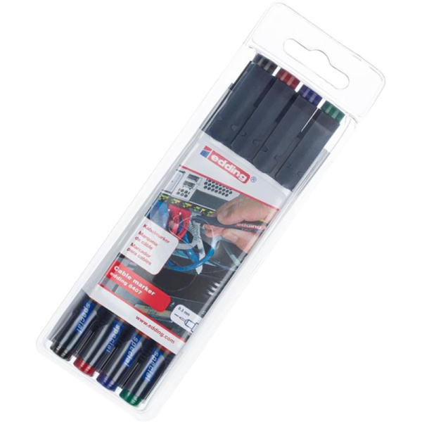 Маркер Для кабеля EDDING E-8407/S 0,3мм 4 цв.