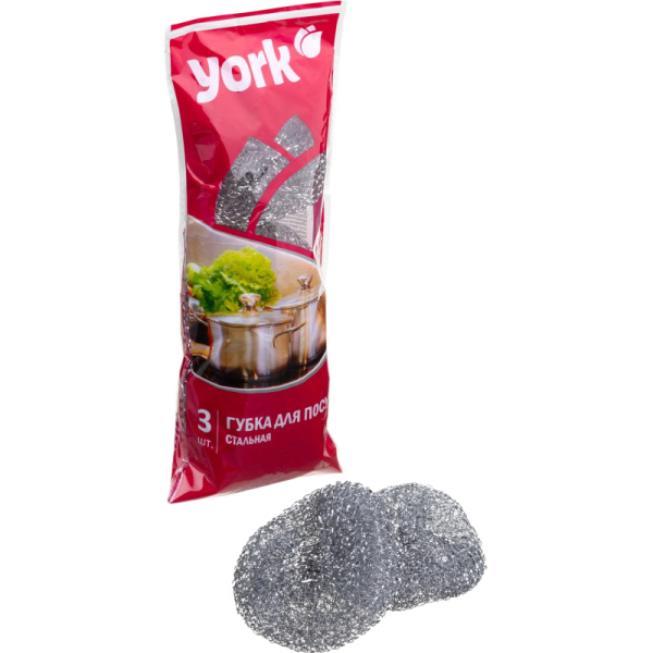 Губки YORK из нерж.стали 3шт/уп