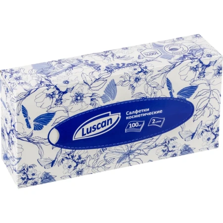 Салфетки косметические Luscan белые 2сл 100шт/уп_НСК