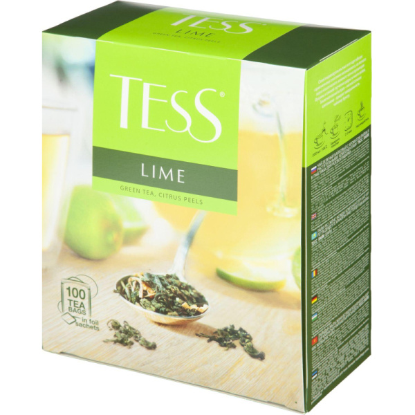Чай TESS Лайм зеленый с добавками 100 пак/уп, 0920-09