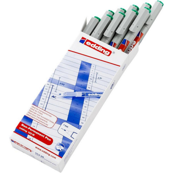 Маркер для глянц. поверхностей EDDING 152/4 M зеленый 1 мм стираемый