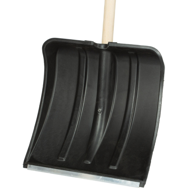 Лопата для уборки снега пластик/ковш 38х38,5х142 см с дерев черенком 615745