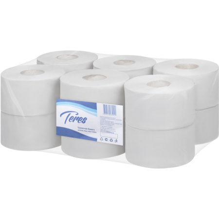 Бумага туалетная д/дисп Терес Эконом мини 1сл бел 200м 12рул/уп T-0024