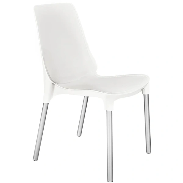 Стул для столовых EL_SHT-S75 пластик белый/хром лак 1880