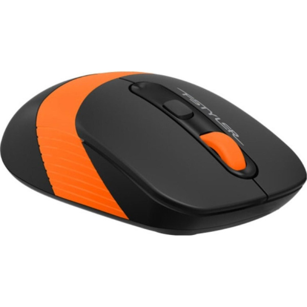 Мышь компьютерная A4 Fstyler FG10, беспроводная, 2000dpi, черный/оранжевый