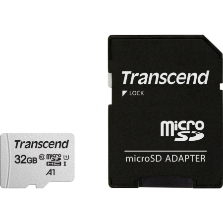 Карта памяти Transcend 300S microSDHC 32Gb UHS-I Cl10 +ад, TS32GUSD300S-A