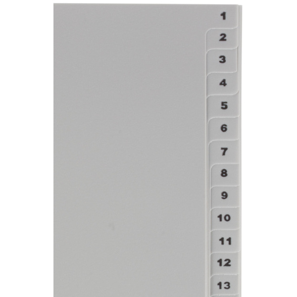 Разделитель листов из сер.пласт. с индексами Attache, А4,цифровой 1-31