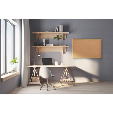 Доска пробковая 60х90 Attache Economy деревянная рама