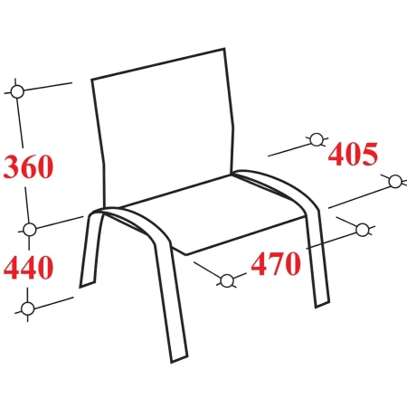 Стул UP_EChair Rio(ИЗО) хром, пластик красный