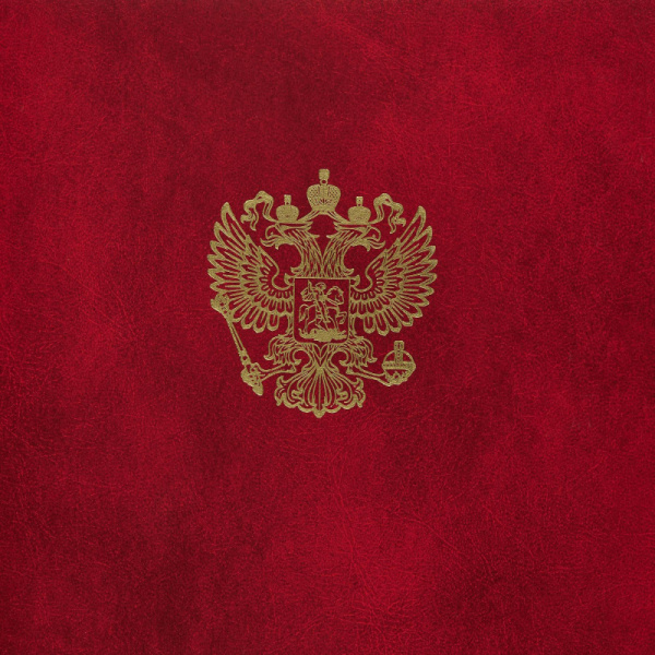 Папка адресная бумвинил А4 (объемная) На подпись Госсимволика бордовая